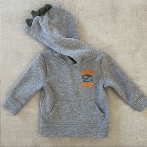 Old Navy Dinosaur Hooded Sweatshirt Sz 12/18 months